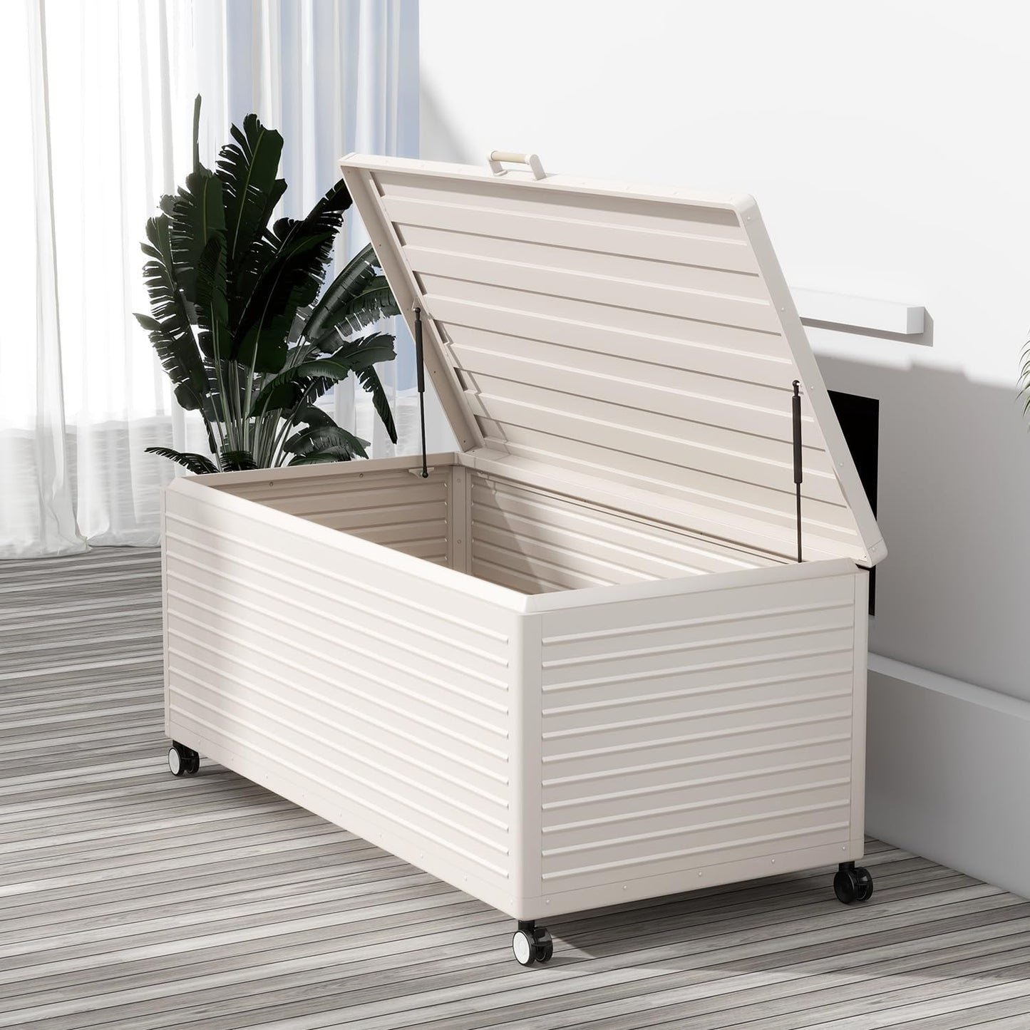 š„Order now and enjoy Special discounts-Gallon Large Outdoor Waterproof Deck Box with Wheels