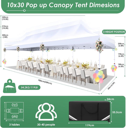 🔥[Hot sale]🔥10x20Pop up Canopy Tent with 6 sidewalls Commercial Heavy Duty Canopy UPF 50+ All Weather Waterproof Outdoor Wedding Party Tents