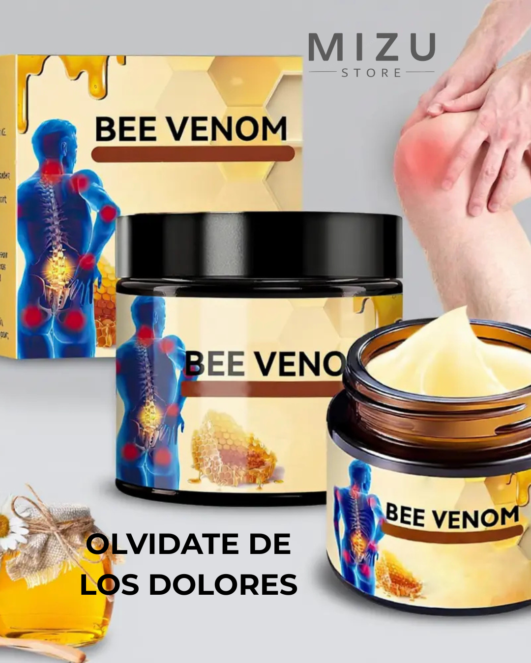 Crema de VENENO DE ABEJA ¡Solución eficaz y natural para aliviar el dolor en todo el cuerpo! 🐝✨