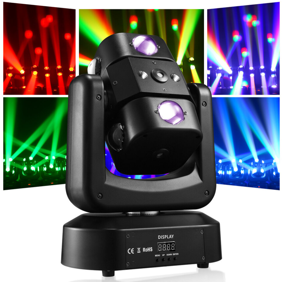 🔥Clearance price $44.99💥150W RGBW Moving Head Stage Light – 8x10W LED Beam, DMX512 Control🎁