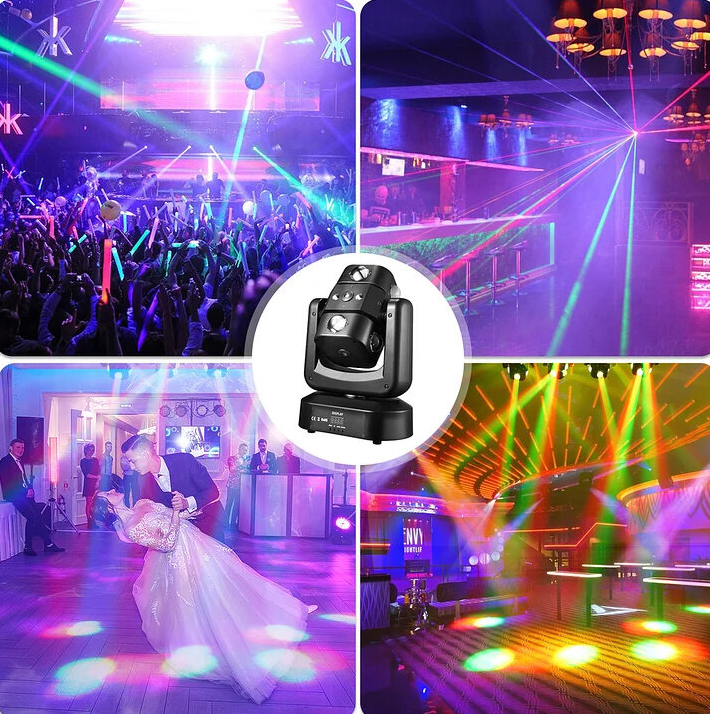 🔥Clearance price $44.99💥150W RGBW Moving Head Stage Light – 8x10W LED Beam, DMX512 Control🎁