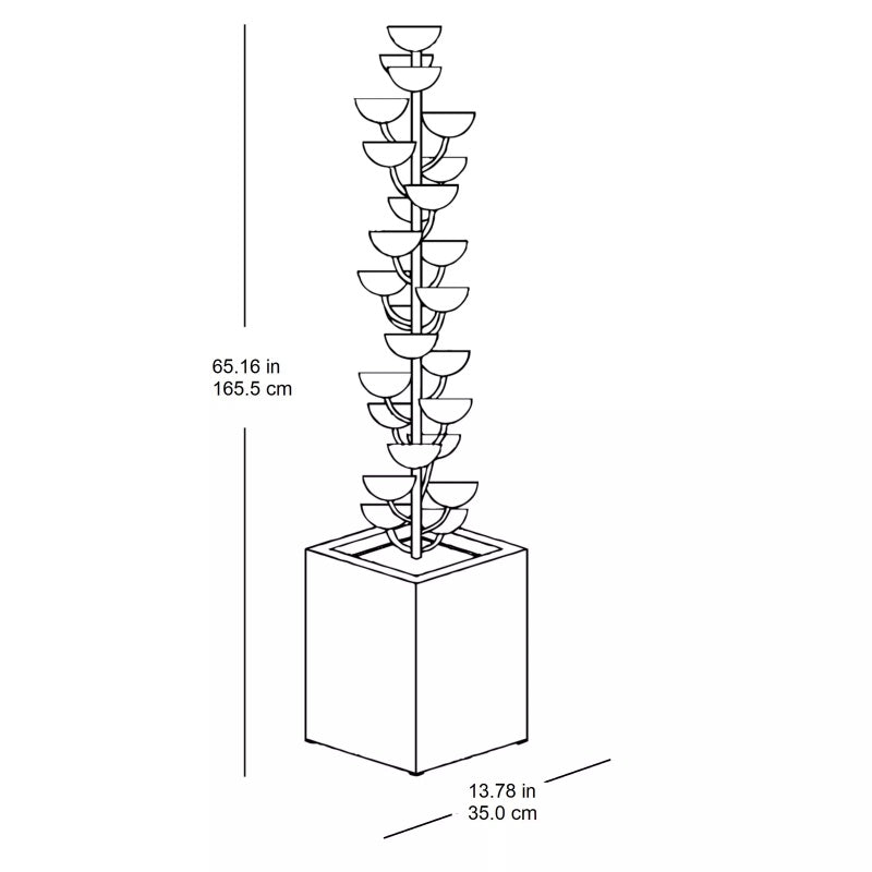 65"Bloomington Cascading Cup Fountain