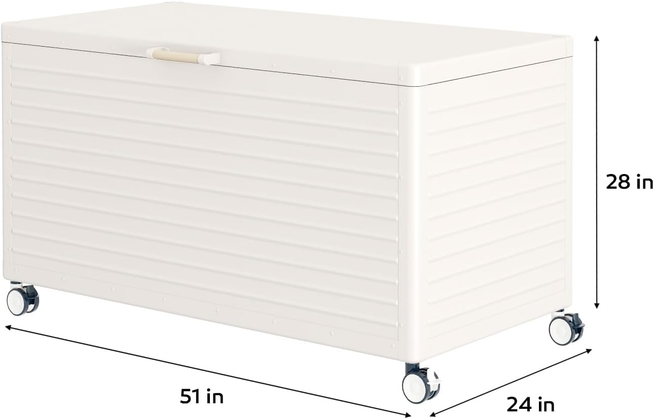 🔥Order now and enjoy Special discounts-Gallon Large Outdoor Waterproof Deck Box with Wheels