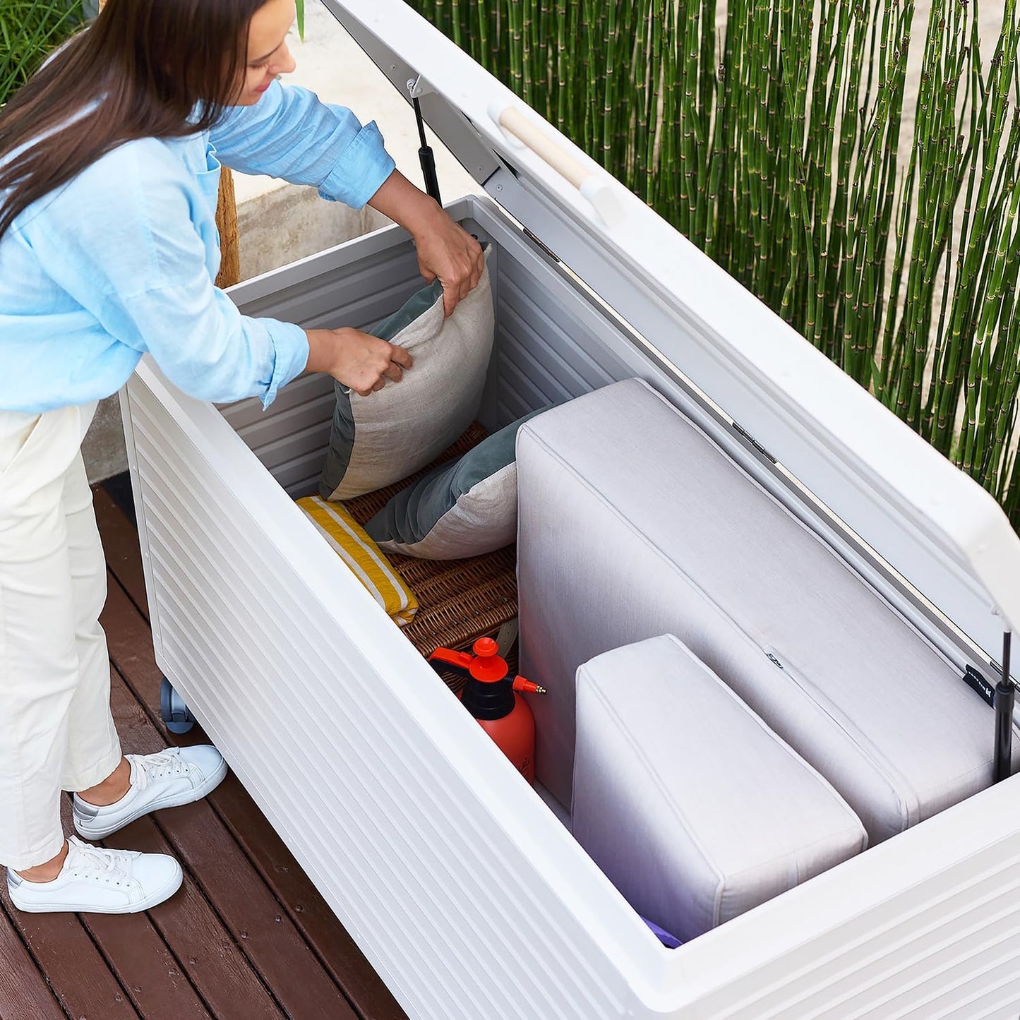 🔥Order now and enjoy Special discounts-Gallon Large Outdoor Waterproof Deck Box with Wheels