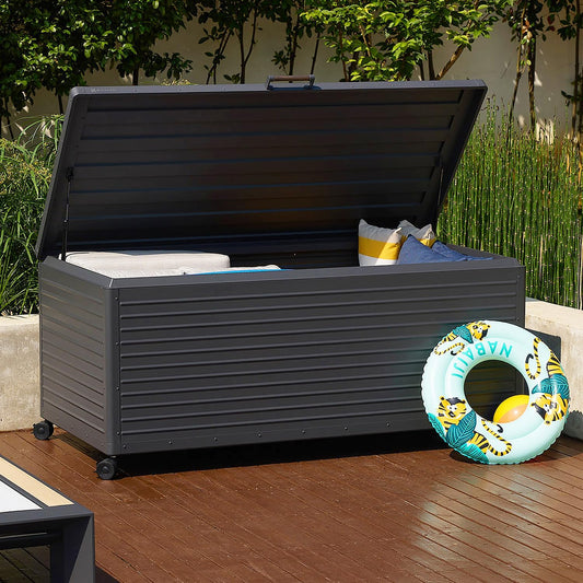 🔥Order now and enjoy Special discounts-Gallon Large Outdoor Waterproof Deck Box with Wheels