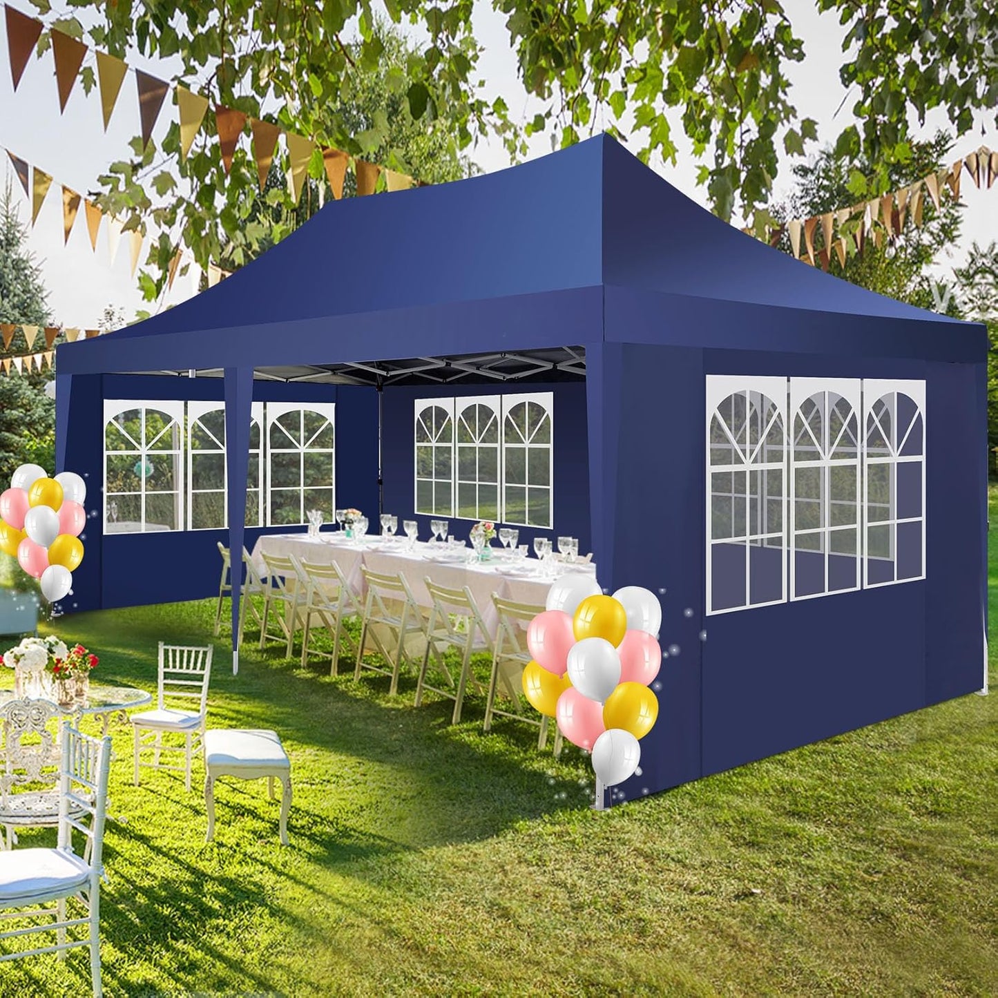 🔥[Hot sale]🔥10x20Pop up Canopy Tent with 6 sidewalls Commercial Heavy Duty Canopy UPF 50+ All Weather Waterproof Outdoor Wedding Party Tents