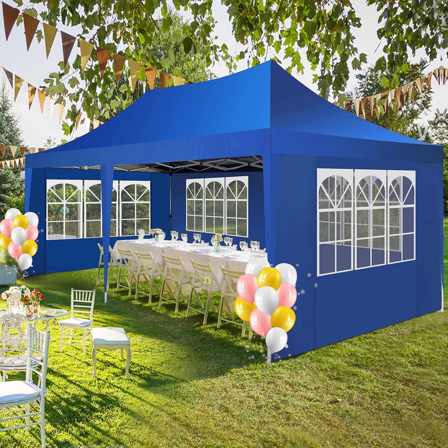 🔥[Hot sale]🔥10x20Pop up Canopy Tent with 6 sidewalls Commercial Heavy Duty Canopy UPF 50+ All Weather Waterproof Outdoor Wedding Party Tents