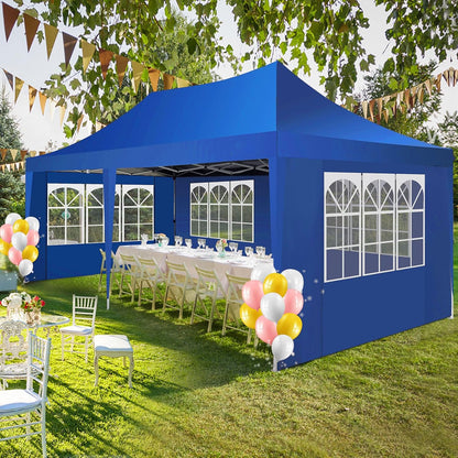 🔥[Hot sale]🔥10x20Pop up Canopy Tent with 6 sidewalls Commercial Heavy Duty Canopy UPF 50+ All Weather Waterproof Outdoor Wedding Party Tents