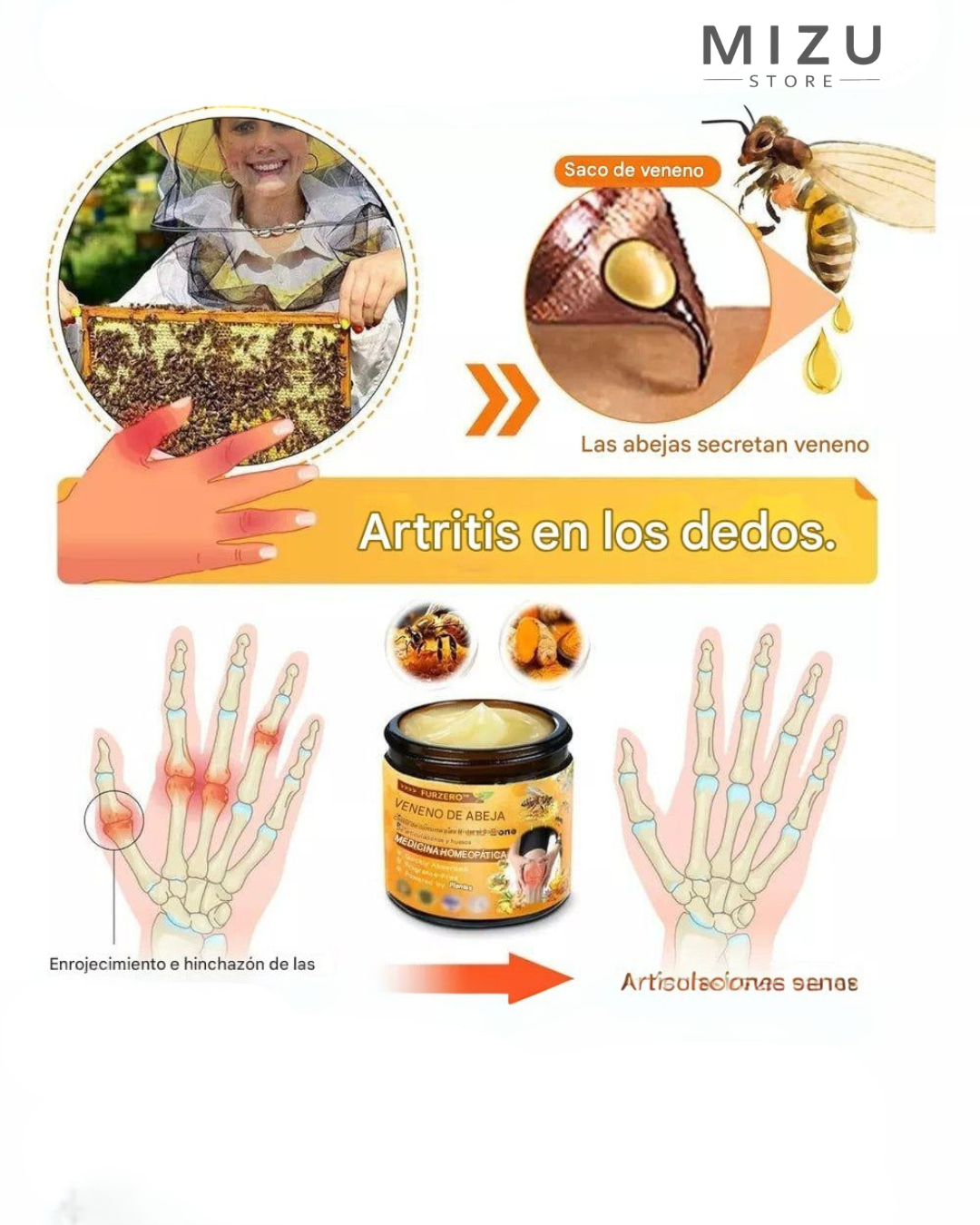 Crema de VENENO DE ABEJA ¡Solución eficaz y natural para aliviar el dolor en todo el cuerpo! 🐝✨