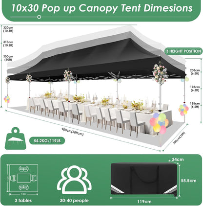 🔥[Hot sale]🔥10x20Pop up Canopy Tent with 6 sidewalls Commercial Heavy Duty Canopy UPF 50+ All Weather Waterproof Outdoor Wedding Party Tents