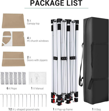 🔥[Hot sale]🔥10x20Pop up Canopy Tent with 6 sidewalls Commercial Heavy Duty Canopy UPF 50+ All Weather Waterproof Outdoor Wedding Party Tents