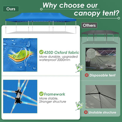 🔥[Hot sale]🔥10x20Pop up Canopy Tent with 6 sidewalls Commercial Heavy Duty Canopy UPF 50+ All Weather Waterproof Outdoor Wedding Party Tents