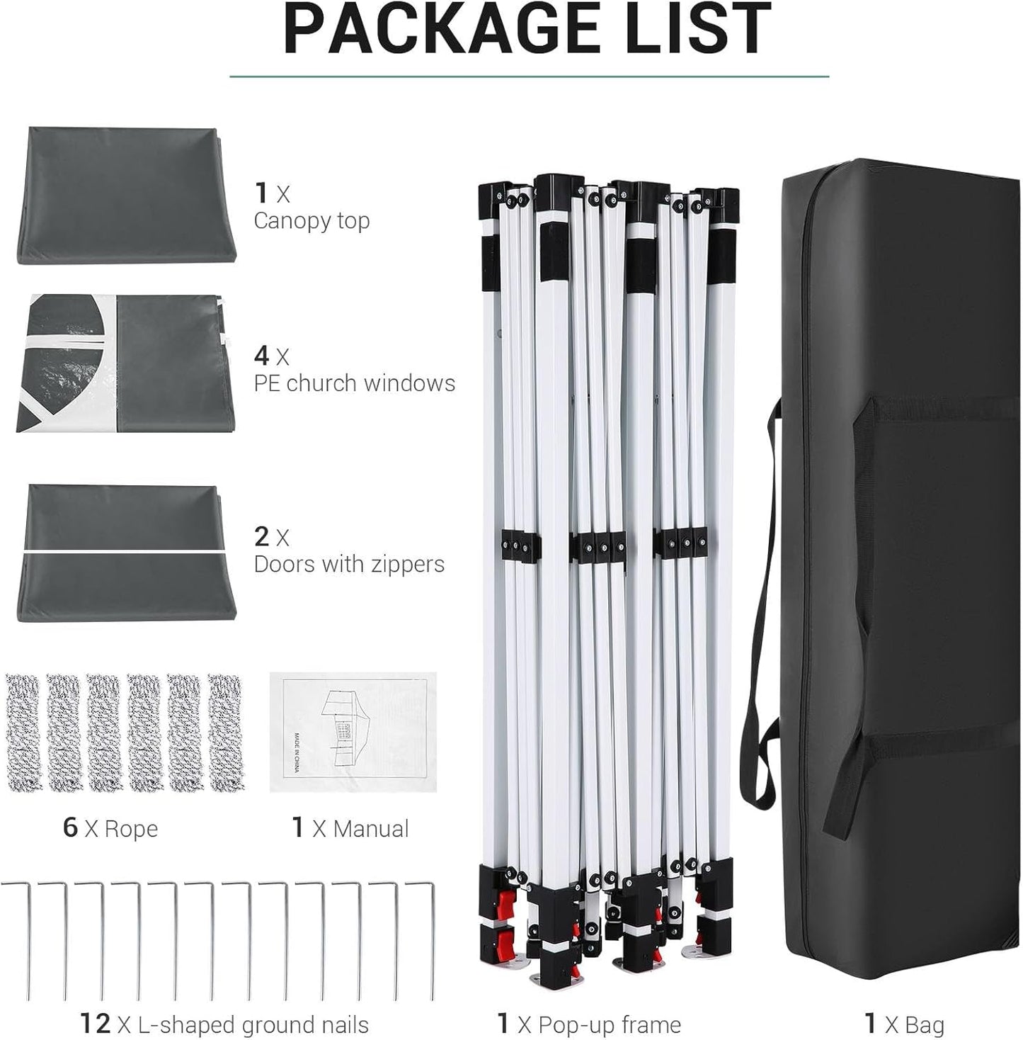 🔥[Hot sale]🔥10x20Pop up Canopy Tent with 6 sidewalls Commercial Heavy Duty Canopy UPF 50+ All Weather Waterproof Outdoor Wedding Party Tents