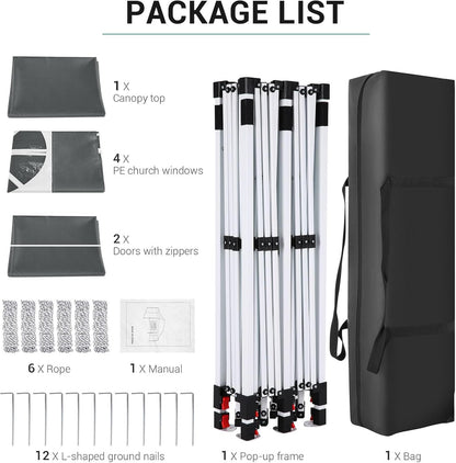 🔥[Hot sale]🔥10x20Pop up Canopy Tent with 6 sidewalls Commercial Heavy Duty Canopy UPF 50+ All Weather Waterproof Outdoor Wedding Party Tents