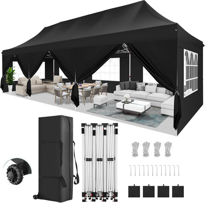 🔥[Hot sale]🔥10x20Pop up Canopy Tent with 6 sidewalls Commercial Heavy Duty Canopy UPF 50+ All Weather Waterproof Outdoor Wedding Party Tents