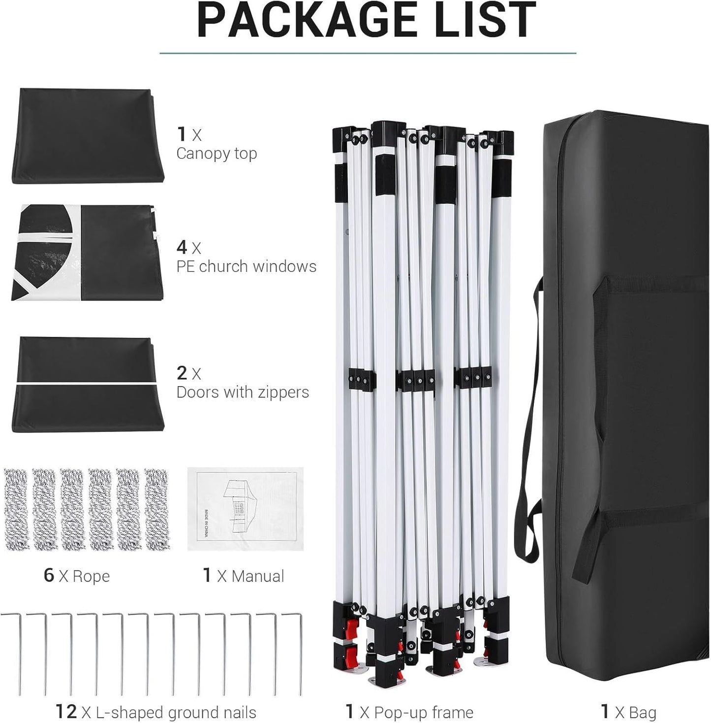 🔥[Hot sale]🔥10x20Pop up Canopy Tent with 6 sidewalls Commercial Heavy Duty Canopy UPF 50+ All Weather Waterproof Outdoor Wedding Party Tents