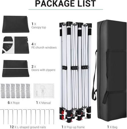 🔥[Hot sale]🔥10x20Pop up Canopy Tent with 6 sidewalls Commercial Heavy Duty Canopy UPF 50+ All Weather Waterproof Outdoor Wedding Party Tents