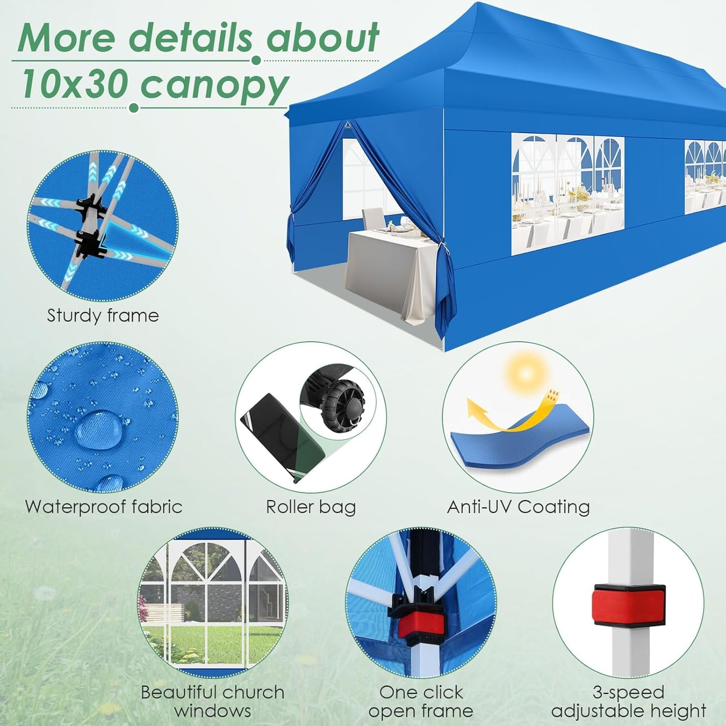 🔥[Hot sale]🔥10x20Pop up Canopy Tent with 6 sidewalls Commercial Heavy Duty Canopy UPF 50+ All Weather Waterproof Outdoor Wedding Party Tents