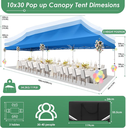 🔥[Hot sale]🔥10x20Pop up Canopy Tent with 6 sidewalls Commercial Heavy Duty Canopy UPF 50+ All Weather Waterproof Outdoor Wedding Party Tents