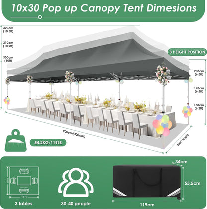 🔥[Hot sale]🔥10x20Pop up Canopy Tent with 6 sidewalls Commercial Heavy Duty Canopy UPF 50+ All Weather Waterproof Outdoor Wedding Party Tents